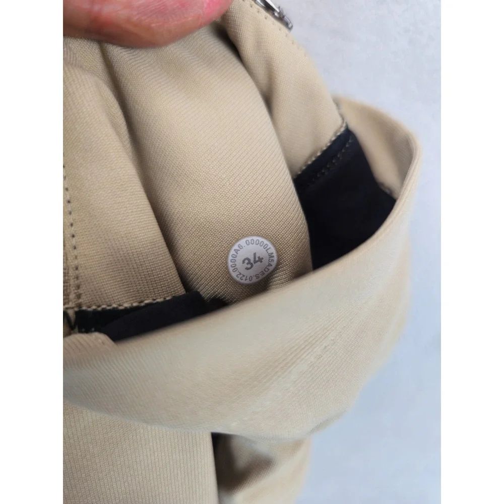LULULEMON ABC CLASSIC FIT 5 POCKET Mens Sz 34x31 Khaki Warpstreme Stretch Pants